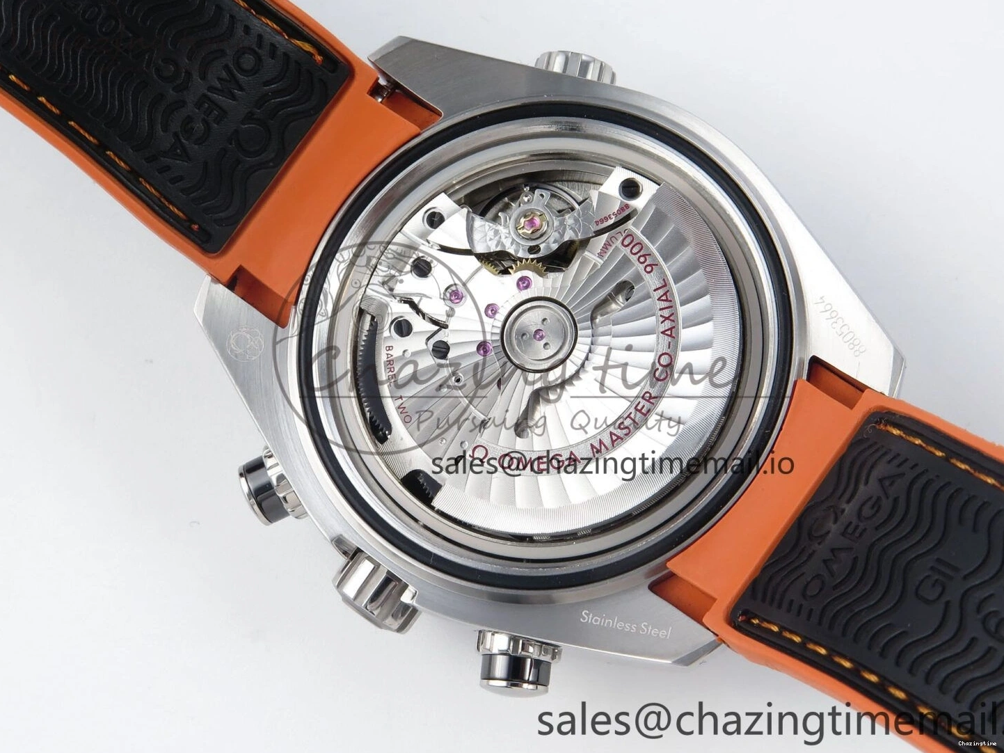 0112 Planet Ocean Master Chronometer 600M 45.5mm SS SCF 1:1 Best Edition Black Orange Bezel Black Dial on Black Rubber Strap A9900 Super Clone ModernLook 7667